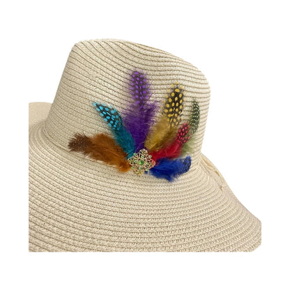 VIVA VENTO FEATHER HANDMADE DESIGN FLOPPY SUN HAT COLLECTION