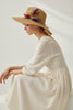Feather design floppy fedora sun hat