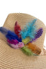 Sun Bird floppy straw hat top view