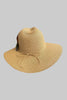 Tan sun hat with handmade feather accent