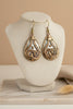 Artisan teardrop swirl mixed metal earrings