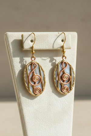 Songbird mixed metal music note earrings