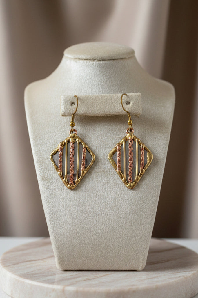 Copper Chain Canyon mixed metal earrings