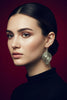 Industrial Chic orbit silvertone teardrop earrings styled