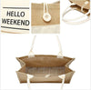 Hello Weekend eco-friendly burlap tote