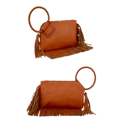 CITY FRINGE CUFF TASSEL WRISTLET CLUTCH PURSE
