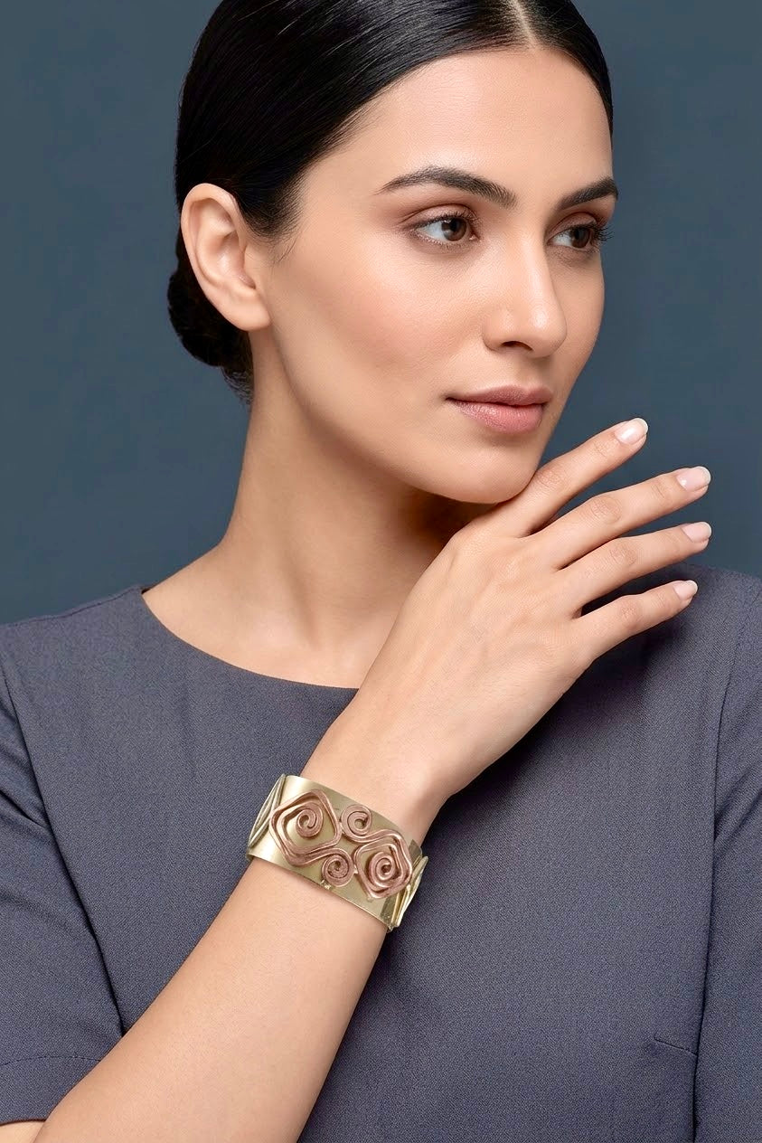 Golden Swirls Mixed Metal Bracelet