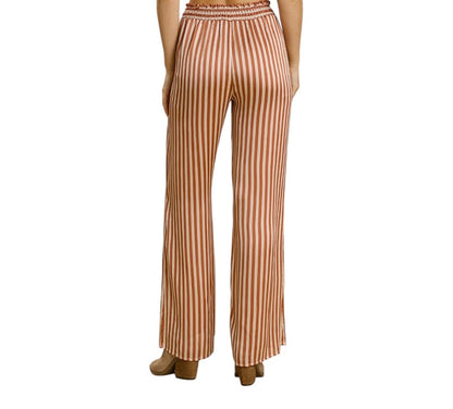 THE RIVIERA STRIPES WIDE LEG SATIN PANTS