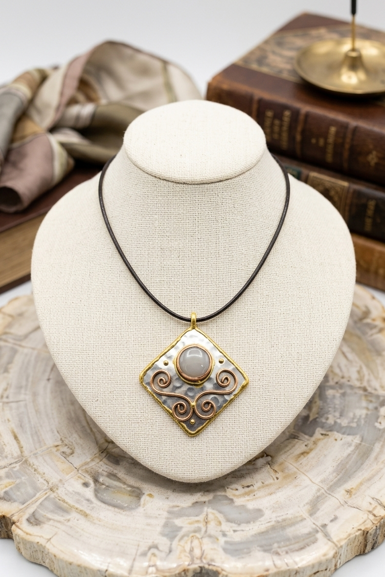 Golden Moon Medallion Necklace