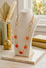 Gold-plated necklace with carnelian stones
