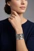 Silver Moonlight Floral Cuff Bracelet