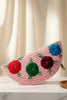 Handmade embroidered jute clutch pouch bag