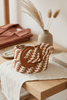 Black and white two-tone striped braided belt