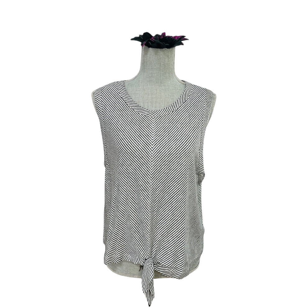 "THE EVERYDAY EDGE" RILEY STRIP TIE FRONT TANK TOP