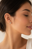 Clover stud earrings with cubic zirconia pave