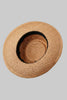 Straw hat with wide brim and ribbon