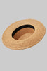 Straw hat with black hat band