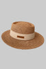 Straw hat black ribbon band unisex