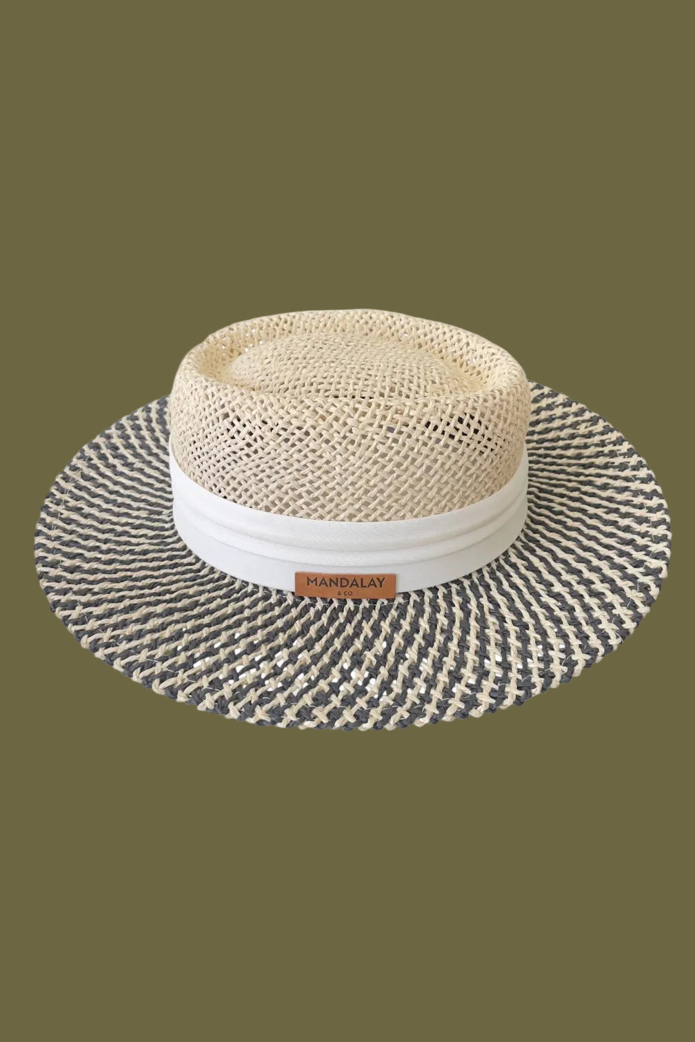 HAVANA HALO TWO TONE WHITE BAND STRAW HAT