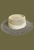 Two-tone straw hat with white brim detail