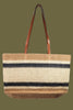 Hello weekend straw tote showing spacious interior