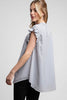 Shirring detail chiffon blouse close up