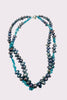 Midnight tide pearl and turquoise layering necklace