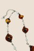 Agate geode and amber necklace in sterling silver