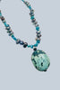 Coastal necklace with turquoise chips and baroque pearls