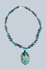 Layered coastal necklace with turquoise and pearl