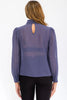 High neck polyester shimmer blouse close up