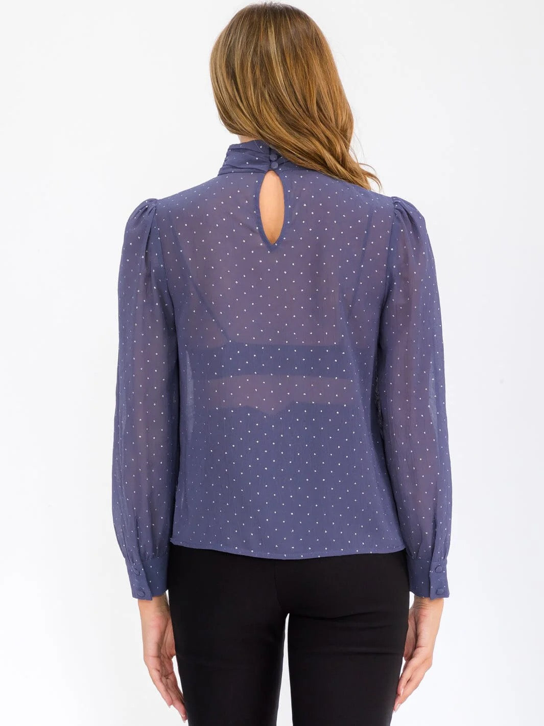 Lustre Highneck Shimmer Blouse
