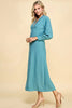 Celeste elegance long sleeve midi dress