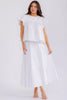 Lotus set with short-sleeve blouse and maxi skirt