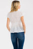 Eyelet ruffle sleeve peplum top