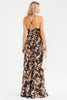 Mocha bloom wrap dress flowing silhouette