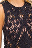 Open-weave crochet lace tank