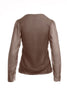 Mocha bias blouse with voluminous puff sleeves