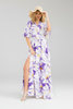 Floral lilac high-slit maxi dress