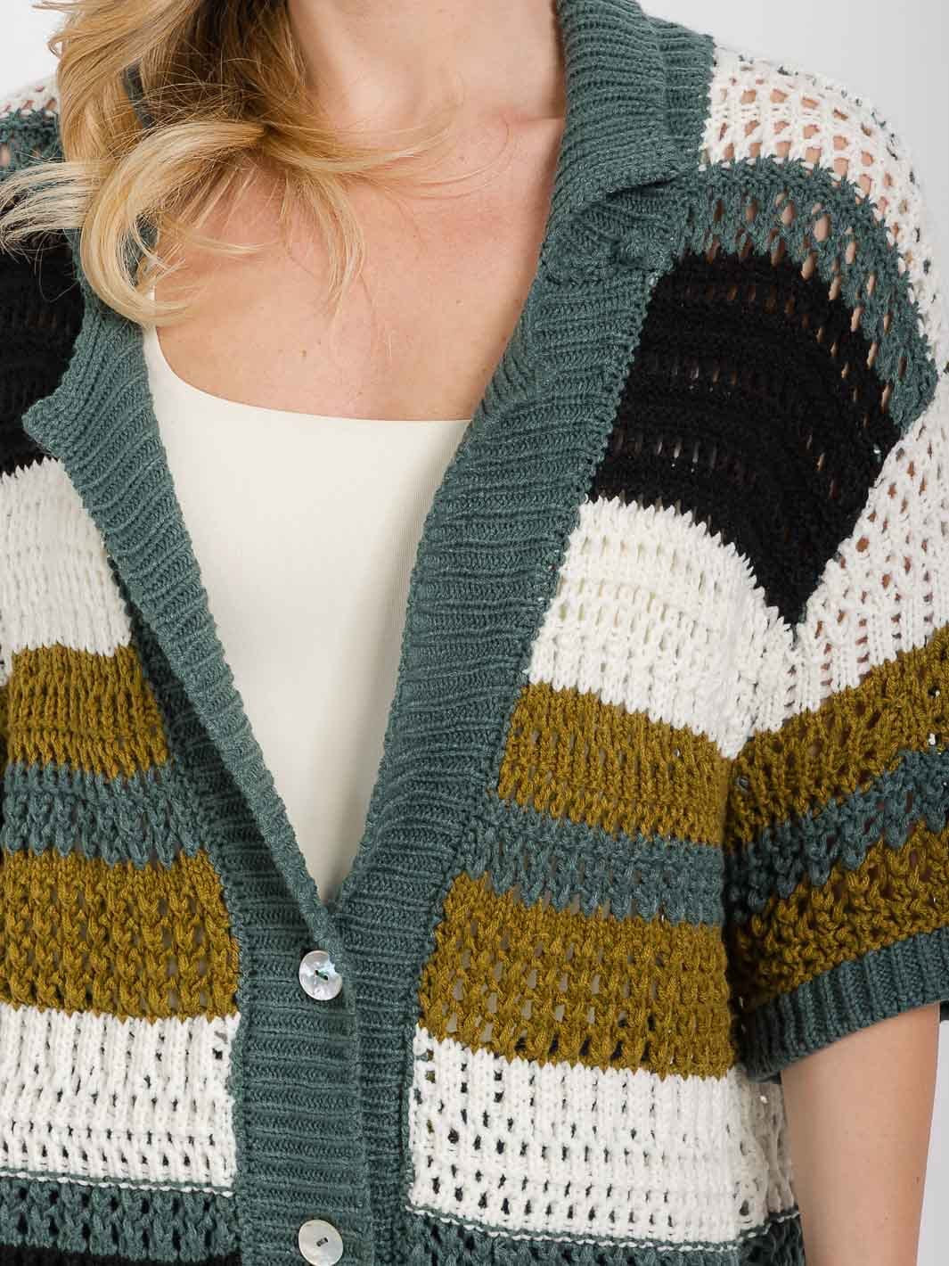 Terra Oversized Stripe Knit Cardigan
