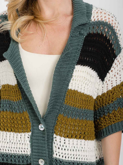 Terra Oversized Stripe Knit Cardigan
