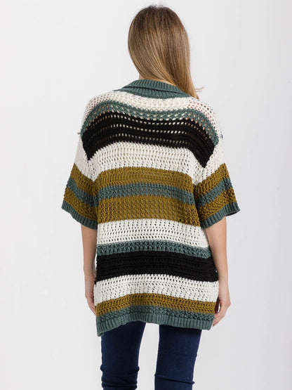 Terra Oversized Stripe Knit Cardigan