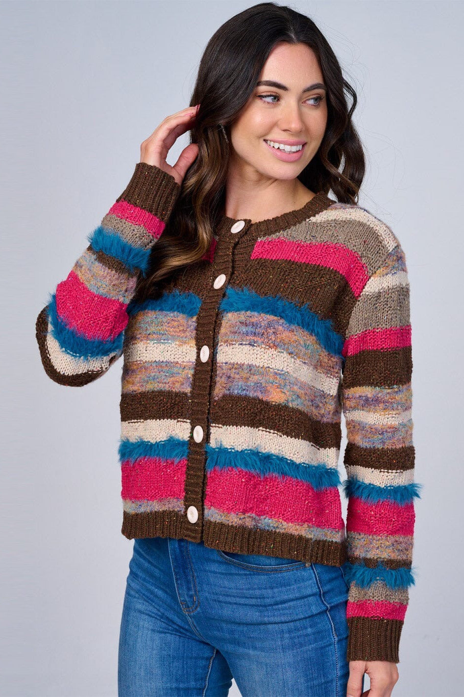 Paintbox Roux Stripes Sweater Cardigan