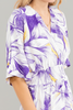 Lilac bloom maxi dress with high slit