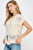 Acrylic wool crochet lace-up vest styled