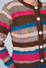 Striped sweater cardigan close up