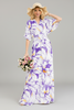 Lilac Bloom high-slit maxi dress in floral print