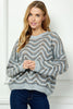 Acrylic lurex wave stripe sweater styled