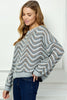 Wave stripe lurex sweater close up