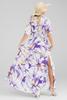 High-slit lilac floral maxi dress